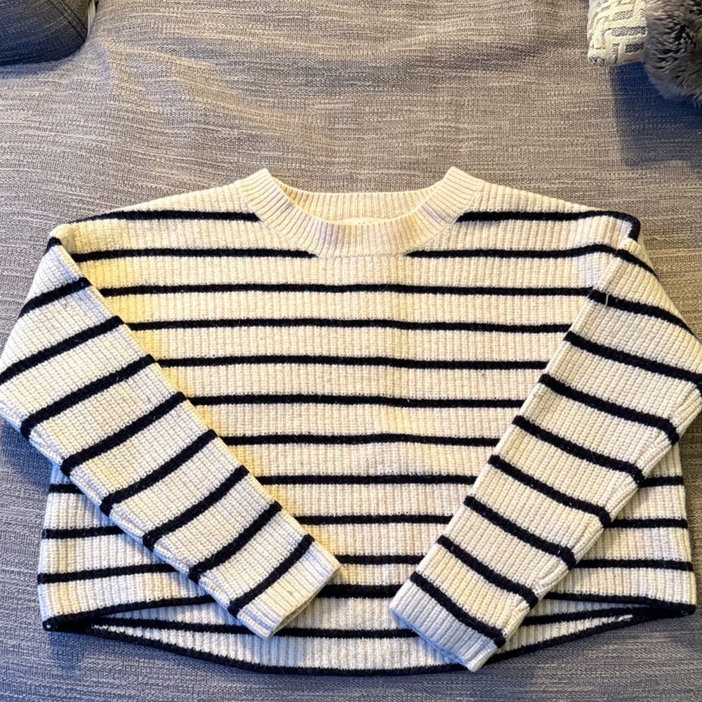A.L.C. Navy and Cream Striped Sweater